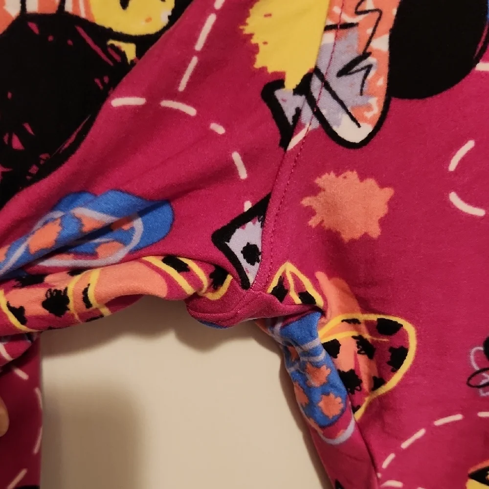 LuLaRoe (NOT FOR SALE) Adult Minnie Mouse Pink and Blue Print Leggings - Picture 3 of 3